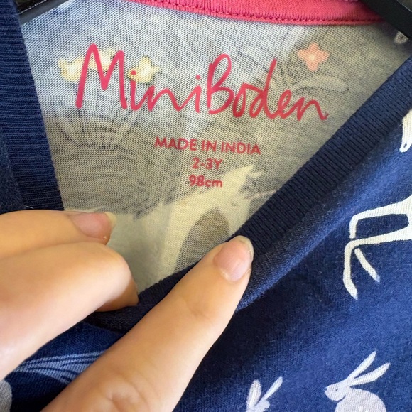 Mini Boden Girls Navy Unicorn & Bunny Print Leggings | Size 2–3Y - Picture 3 of 6